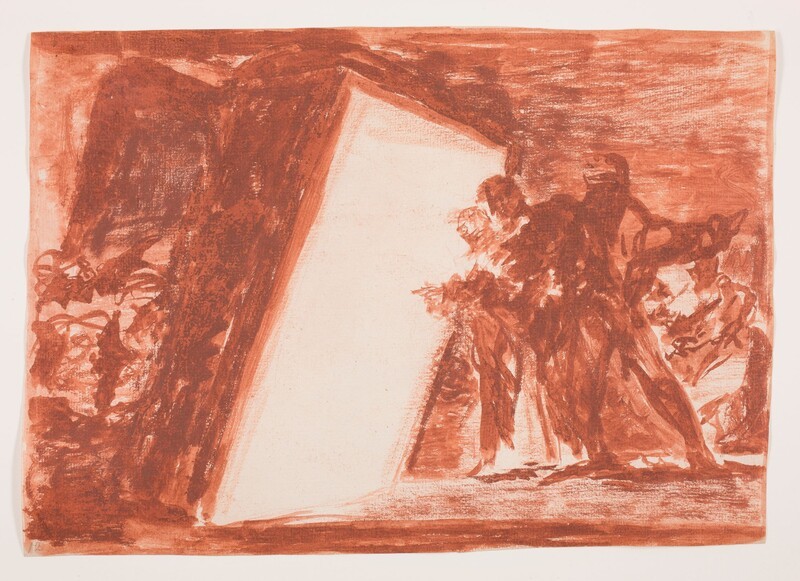 Two people looking into a luminous room