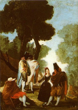 Maja and Cloaked Men (La maja y los embozados) (sketch)